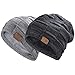 REDESS Beanie Hat for Men and Women Winter Warm Hats Knit Slouchy Thick Skull Cap(2 Packs Black&Dark Grey)