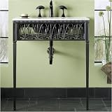 KOHLER Cattails Iron Console Table Legs and Apron and Frame, Iron Black #6890-P5
