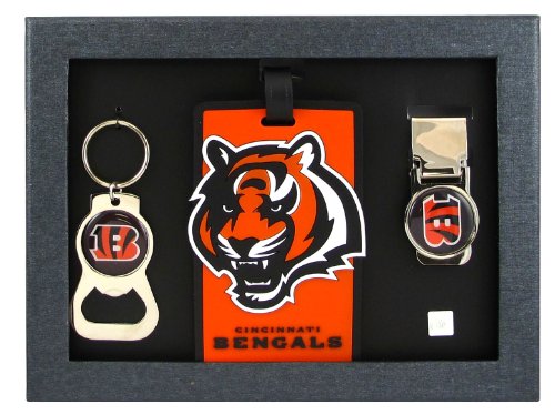 Cincinnati Bengals - NFL Bottle Opener Key Ring, Luggage Tag, Money Clip Gift Set