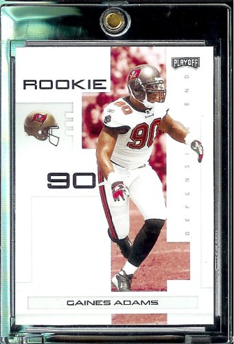 2007 Playoff NFL Playoffs Football # 112 Gaines Adams - Tampa Bay Buccaneers (RC) Rookie Card - Premium Trading Card in Protective Display Case