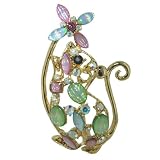 Sniffing Gold Plated Mouse Animal Pin Brooch