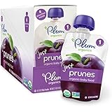 Plum Organics Baby Just Fruit, Prunes, 3.5 Ounce Pouches (Pack of 12)