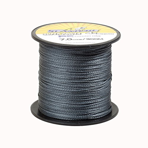 Seanlure 300M Super Power 4 Braided PE Braided Fishing Line Dark Grey Dyneema Fiber 50lbs