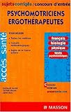 Sujets et corriges concours d entrée psychomotriciens ergotherapeutes