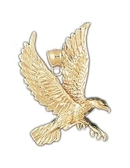 Dazzlers Solid 14k Gold Flying Eagle Charm Pendant Available in three colors from jewelsberry (weights: 11.3 grams only)