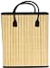 Split Bamboo Market Bag with Canvas Lining and Leatherette Handle and Trim 16 x 12 x 6 1/4