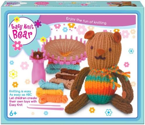 Children's Easy Knitting Brown Teddy Reusable Starter Kit Great Present