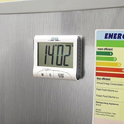 Jahoo Large Display Electronic Digital Countdown and Count up Loud Alarm Kitchen Timer / Sport Stopwatches with Clock Function /Magnetic Stand DC101