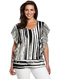 Kenneth Cole Womens Plus-Size Play-On-Stripes Top