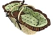 Hoohobbers Doll Moses Basket, Dots Green