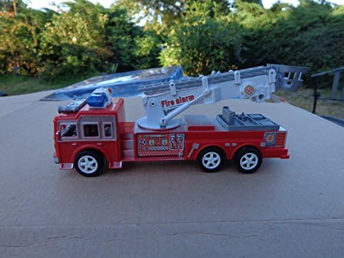 Fire & Rescue Ladder Truck with Rescue Ladder 6 Wheels 7" Long 2" Wide 2.5" Tall Fully Detailed & Free Shipping