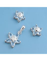 Sterling Silver Sets With Cubic Zirconia - Star