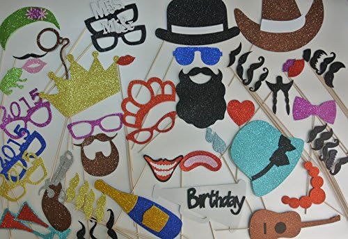 New Year Deluxe Photo Booth Wedding Mustache on a Stick Mustache Bash Party Props Birhtdays Weddings Mr and Mrs