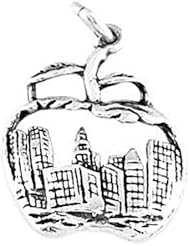 Sterling Silver New York Big Apple Skyline Charm
