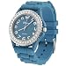 Geneva Platinum CZ Accented Silicon Blue Watch, Large Face