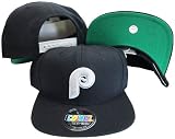 Philadelphia Phillies Black Plastic Snapback Adjustable Snap Back Hat / Cap