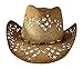 F&Co. Tea Stained Straw Cowboy Hat with Beaded Trim Band, Beach Western Cowgirl Style