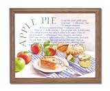 Kitchen Recipe Apple Pie Cafe Diner Home Decor Wall Picture Oak Framed Art Print
