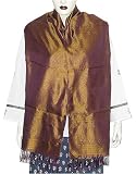 Womens Accessory Silk Stole Wrap Scarf Jacquard Pattern Rectangular 22 x 72 (srft083)