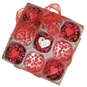 Good Fortunes� Gift Box of 18 I Love You! Dark Chocolate and White Chocolate Oreo's tied with Ribbon