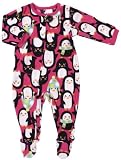 Carter's Girls Hot Pink Winter Penguin Fleece Footed Sleeper Pajamas (4t)
