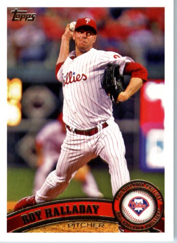 2011 Topps Baseball Card #300 Roy Halladay - Philadelphia Phillies - MLB Trading Card In A Protective Screwdown Case