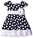 Youngland Girls' Polka Dot Ponte Dress with Crochet Lace Trim