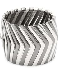 Kenneth Cole New York "Modern Edge" Silver and Hematite Segmented Stretch Bracelet