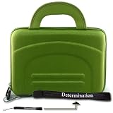 Coby TFDVD7051 7-Inch Portable Tablet Style DVD/CD/MP3 Player KROO Case Carrying Bag Sleeve Briefcase Pouch Green + Includes a 4-inch Determination Hand Strap