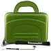 Coby TFDVD7051 7-Inch Portable Tablet Style DVD/CD/MP3 Player KROO Case Carrying Bag Sleeve Briefcase Pouch Green + Includes a 4-inch Determination Hand Strap