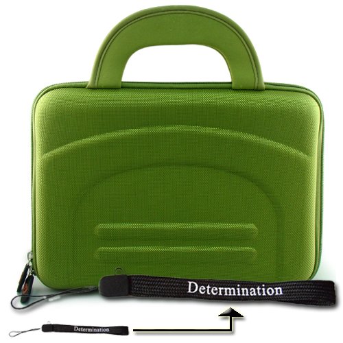 Pegasus ST09 9 Inch LCD HDTV ATSC KROO Case Carrying Bag Sleeve Briefcase Pouch Green + Includes a 4 inch Determination Hand Strap