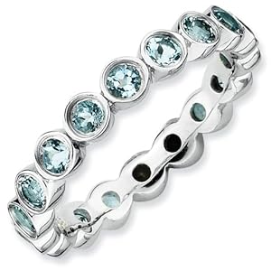 Sterling Silver Stackable Expressions Aquamarine Ring, Size 5