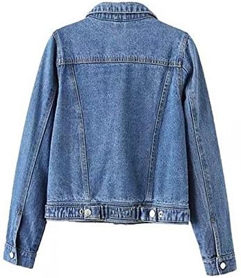 Women's Denim Blue Sport Distressed Denim Jacket (X-Small, Blue)