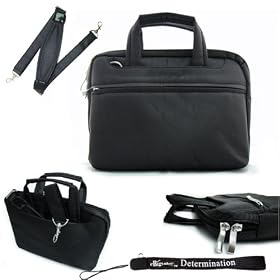 Professional Travel Unique Black Shoulder Messenger Bag Case For Philips PET741/37 Portable DVD Player with 7-Inch LCD additional accessories can easily fit on extra pockets + Includes a 4-Inch Determination Hand Strap