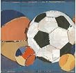 Blue Collage Play Ball Wallpaper Border