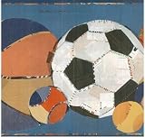 Blue Collage Play Ball Wallpaper Border