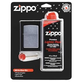 Zippo All In One Kit (Lighter/Fluid/Flints): Sports &amp; Outdoors