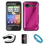 Pink Metallic Cosmo Wave Design Protective Snap-On Case Cover for HTC Droid ....