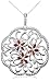 Platinum Plated Sterling Silver Garnet and Diamond