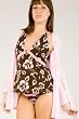 Contrast Trimmed Floral Halter Tankini.