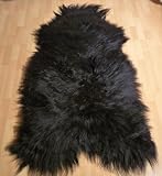 Island Schaffell Lammfell Fell schwarz 110-120cm