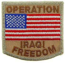 US War on Terror Embroidered Iron On Patch - Desert Warfare Collection - US Operation Iraqi Freedom Crest Applique