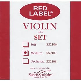 Super-Sensitive Red Label Violin String Set, 4/4