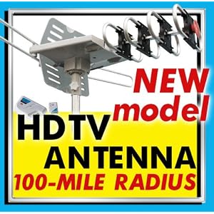 HDTV Amplified Antenna Outdoor Rotor VHF UHF FM with 30ft Cable by TeraTec