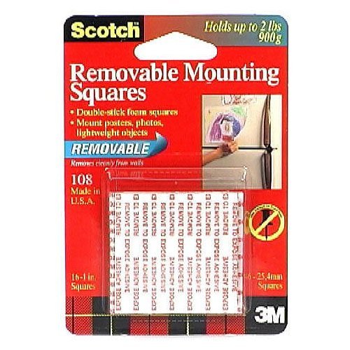 12 each: Scotch Removable Mounting Squares (108)