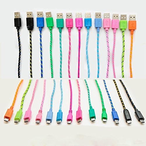 LXBIN Newest 3M 10FT Knit Rope Micro USB Charger Charging Sync Data Cable For Cell Phone gifts Blue