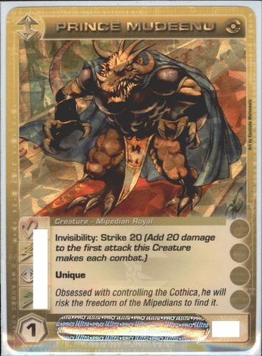 PRINCE MUDEENU Chaotic Premium Edition Season 1 Super Rare Gold Foil Card & Unused Code (Random Stats)