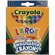 Crayola Large Washable Crayons, Assorted Colors, Box of 8 (Pack of 3)