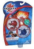 Bakugan Battle Brawlers New Vestroia Bakuglow Series Starter Pack Set with Pyrus Red Spindle, Aquos Blue Midnight Percival, Mystery Green Ventus Bakugan, 3 Ability Cards and 3 Metal Gate Cards