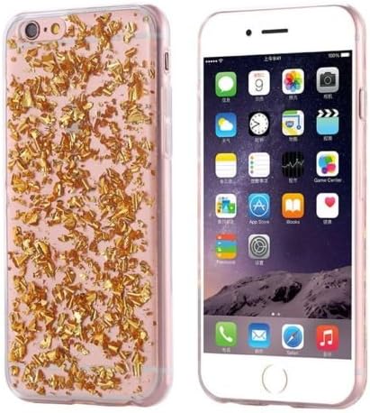 Bling Glitter Foil Stars Crystal Clear Rubber Shockproof Case Cover For iPhone 6 plus Gold